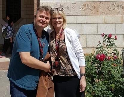 Bebådelsekyrkan (Basilica of the Annunciation) Birgitta och jag i Nasaret, Israel!