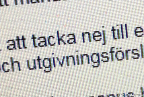 Första refuseringsmejlet anlände idag, 7 mars 2018