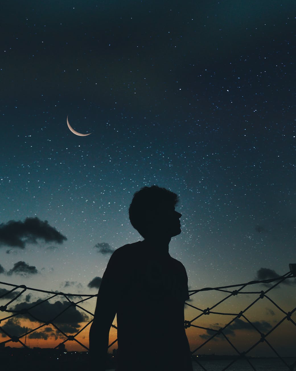 silhouette of man during nighttime